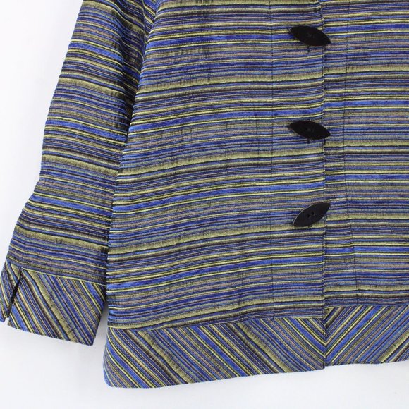 Drapers & Damons Blazer Jacket Womens Multicolor Striped Button Front Small S - Picture 4 of 9